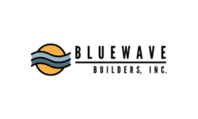 BlueWave Builders, Inc. logo with orange circle and blue wave lines representing the company identity.