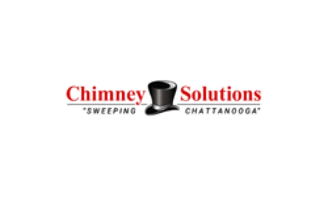 Chimney Solutions logo with a black top hat and red text, serving Chattanooga chimney sweeping services.
