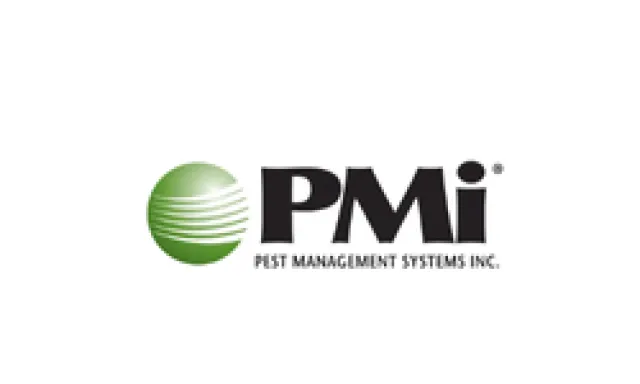 PMI Pest Management Systems Inc. logo featuring a green globe with white stripes and black text.