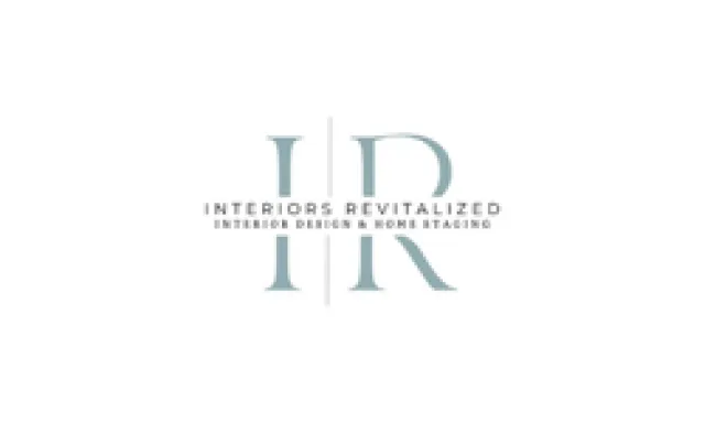 Logo of Interiors Revitalized featuring IR initials and tagline for interior design and home staging