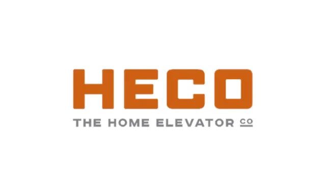HECO logo in orange with text The Home Elevator Co below on white background.