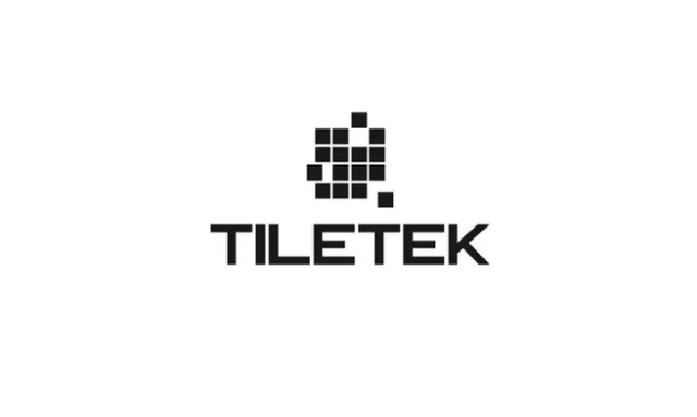 Black TileTek logo with pixelated square design above the company name on a white background