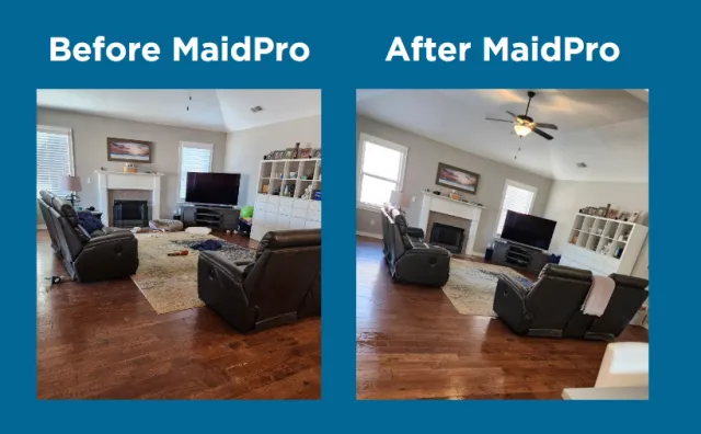 before and after a house cleaning service from MaidPro Birmingham