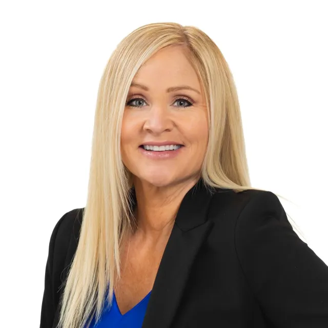 a woman with blonde hair