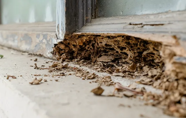 termites eating wood