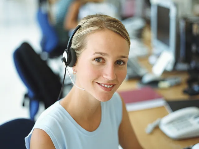 a woman wearing headphones