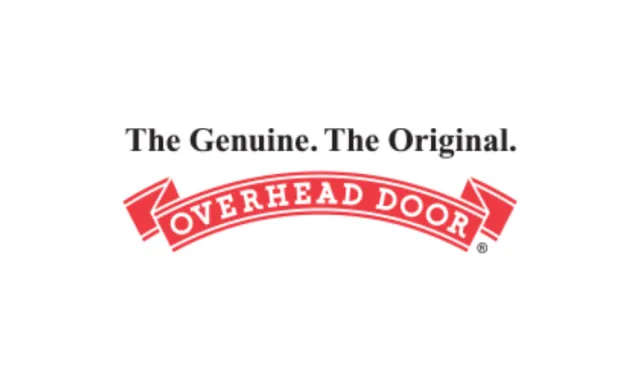 Overhead Door logo with slogan The Genuine. The Original. featuring red banner and black text on white background