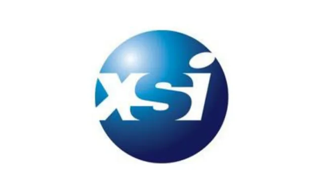 Blue circular logo with white letters 'xsi' in bold modern font