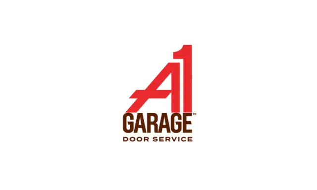 A1 Garage Door Service logo with red A1 and bold brown text on a white background.
