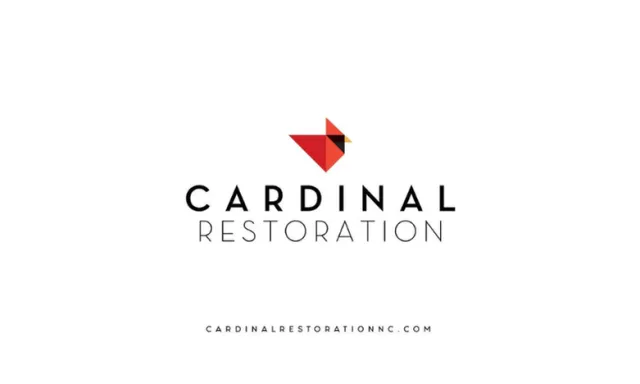 Cardinal Restoration logo featuring a stylized red cardinal bird above the company name