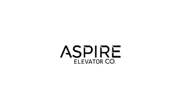 Logo of Aspire Elevator Co. with stylized black text on a white background.