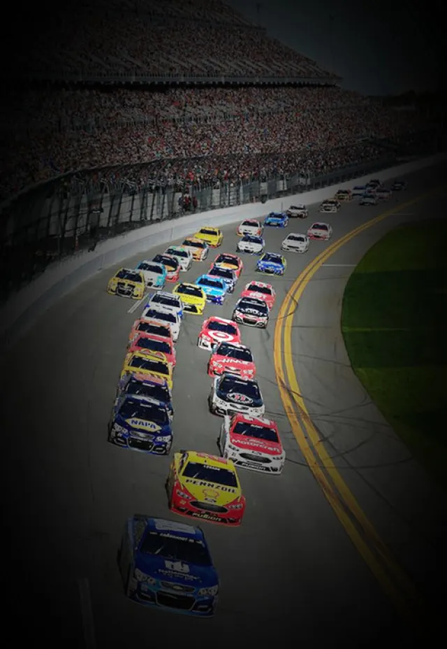NASCAR cars racing
