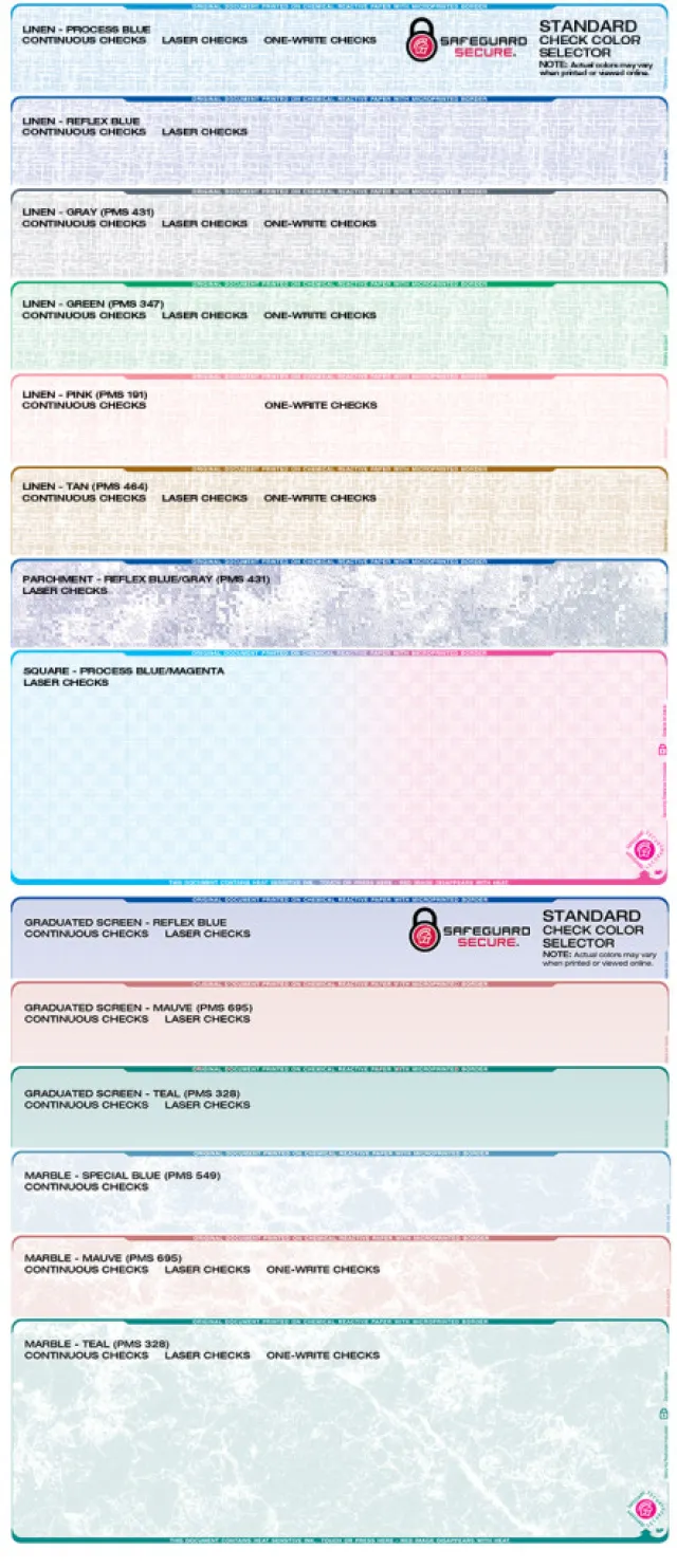 Safeguard laser check colors