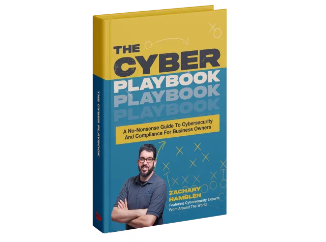 Book titled The Cyber Playbook by Zachary Hamblen, a guide to cybersecurity and compliance for business owners.