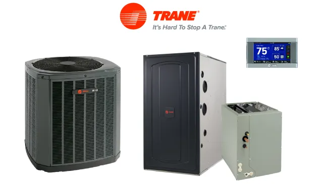 a group of single stage air conditioning equipment and furnace - trane