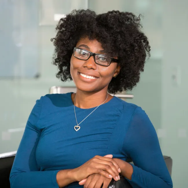 DeWanda Wise with curly hair