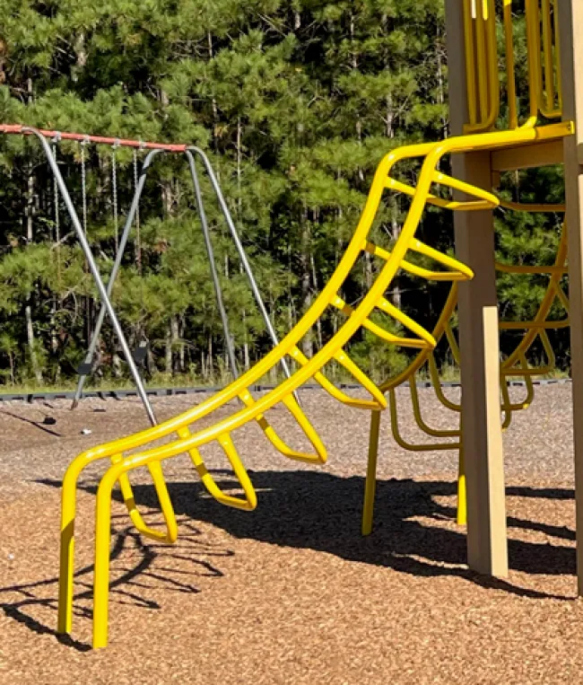 a yellow playground set