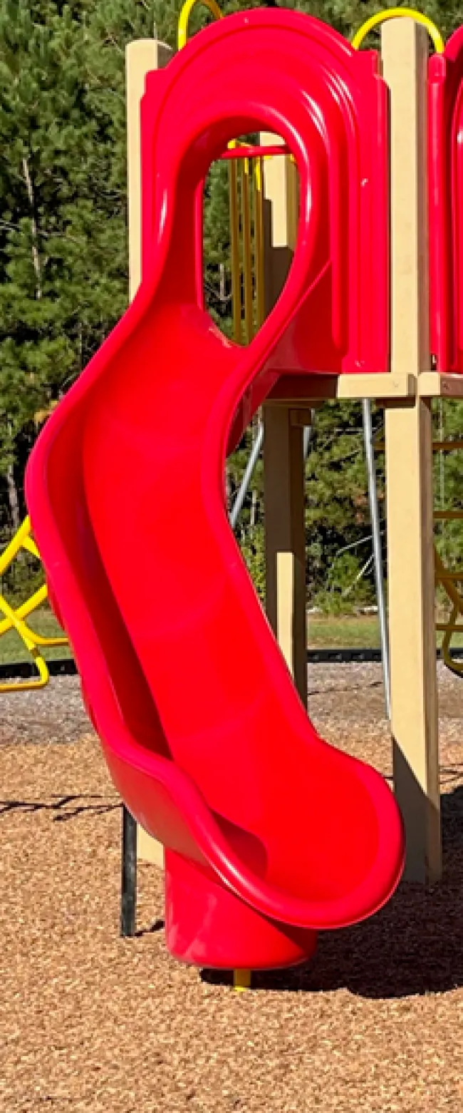 a red playground slide