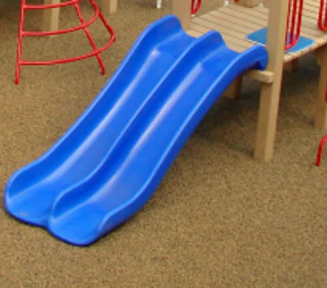 a blue plastic slide