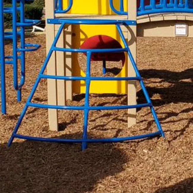 a playground with a slide