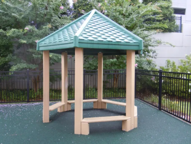 a gazebo in a park