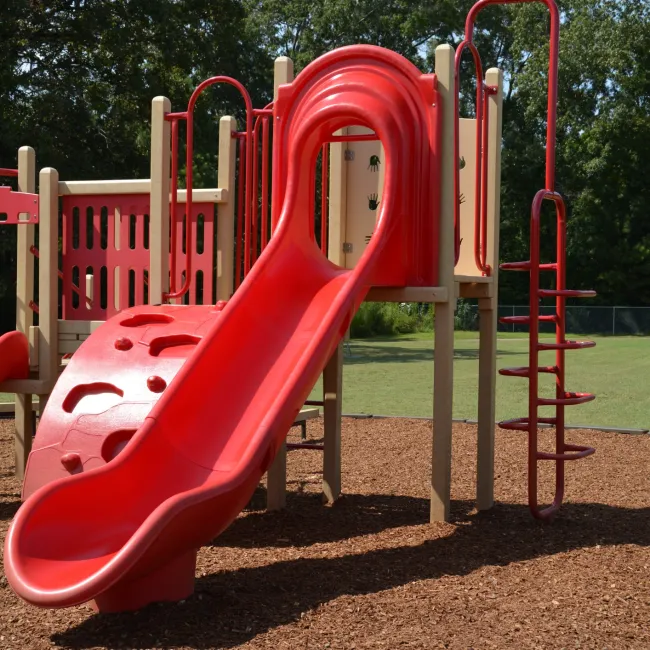 a red and white roller coaster