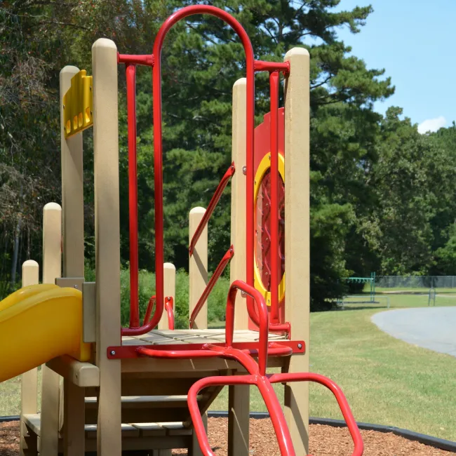 a red and yellow roller coaster