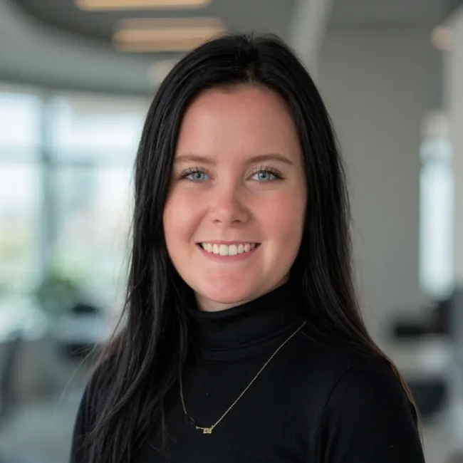 a woman smiling for the camera