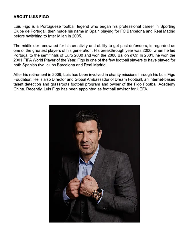 Luis Figo Watch Partnership with Jacob Co. Jacob Co