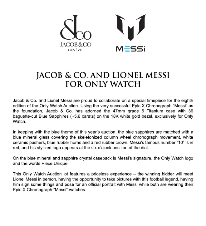 Only Watch 2019 Lionel Messi for Jacob Co. Jacob Co