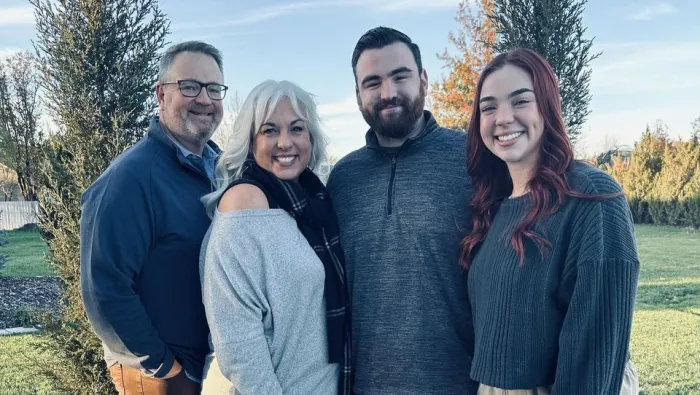 Hett family standing outside