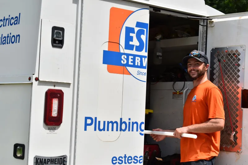 Estes Plumber ready to install a Water heater in Morrow, Georgia