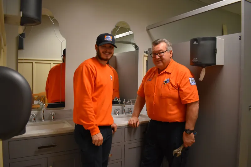 Installation of  new plumbing fixtures in a restroom. Canton, Georgia