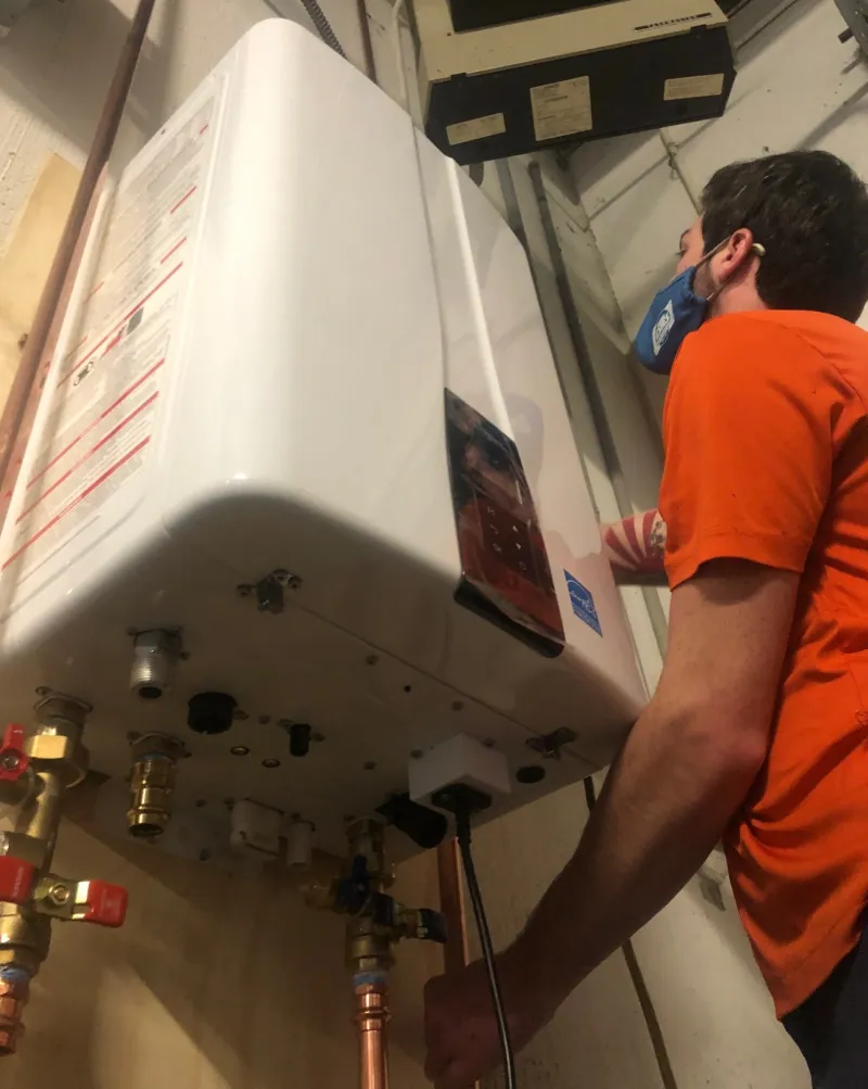 Navien Tankless Water heater installation by Cameron, Estes Professional Plumber