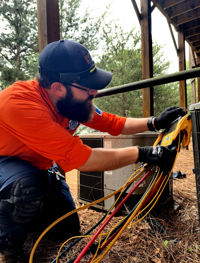 Estes Service Servicing a HVAC Unit in Atlanta, Georgia