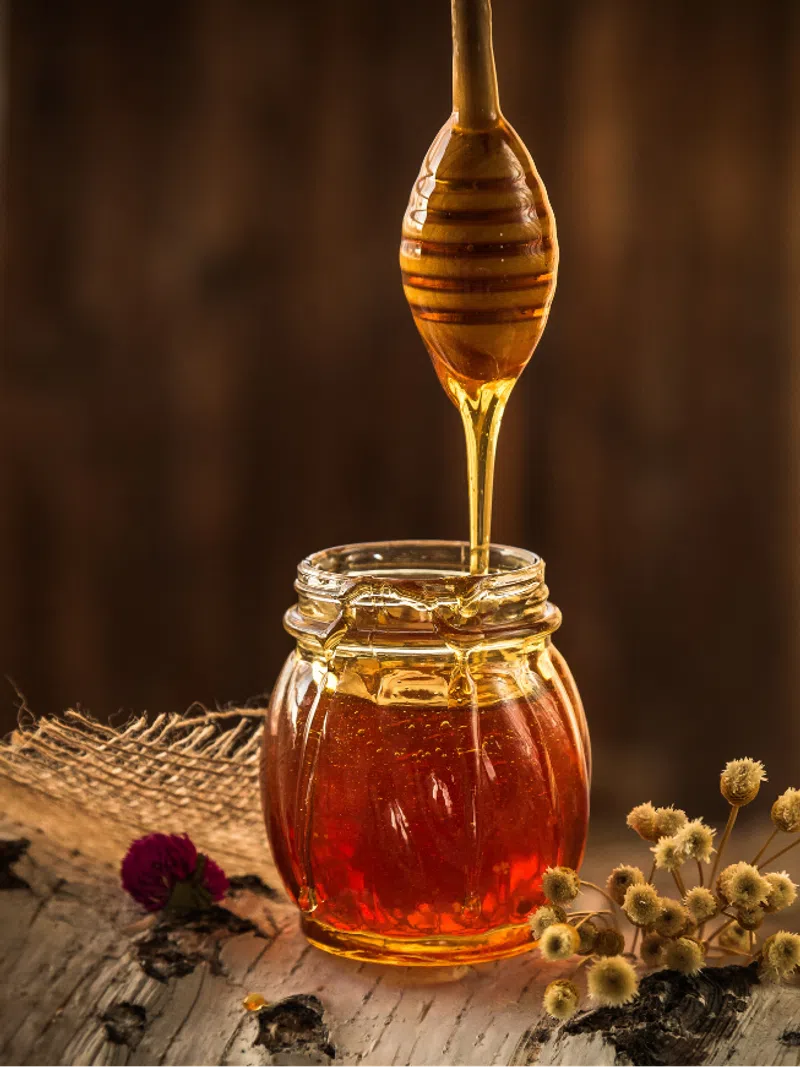 A jar of honey from The Honeyed Kettle