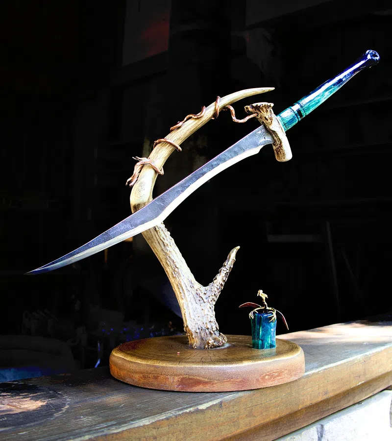 The blacksmith at work at Mountain Rain Forge