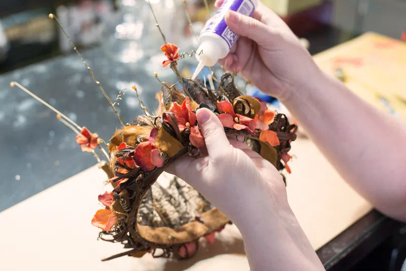 A headdress by Jennifer Griffin Studios