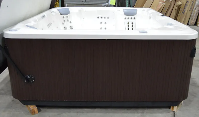brown and white hot tub