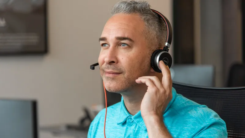 a man wearing headphones