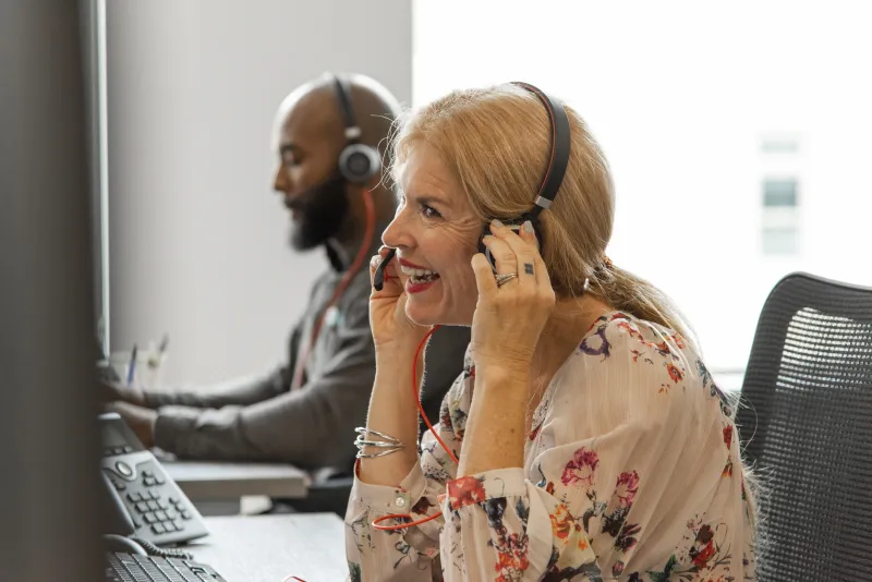 a woman talking on the phone