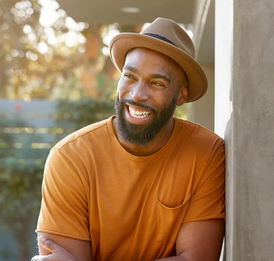a man wearing a hat