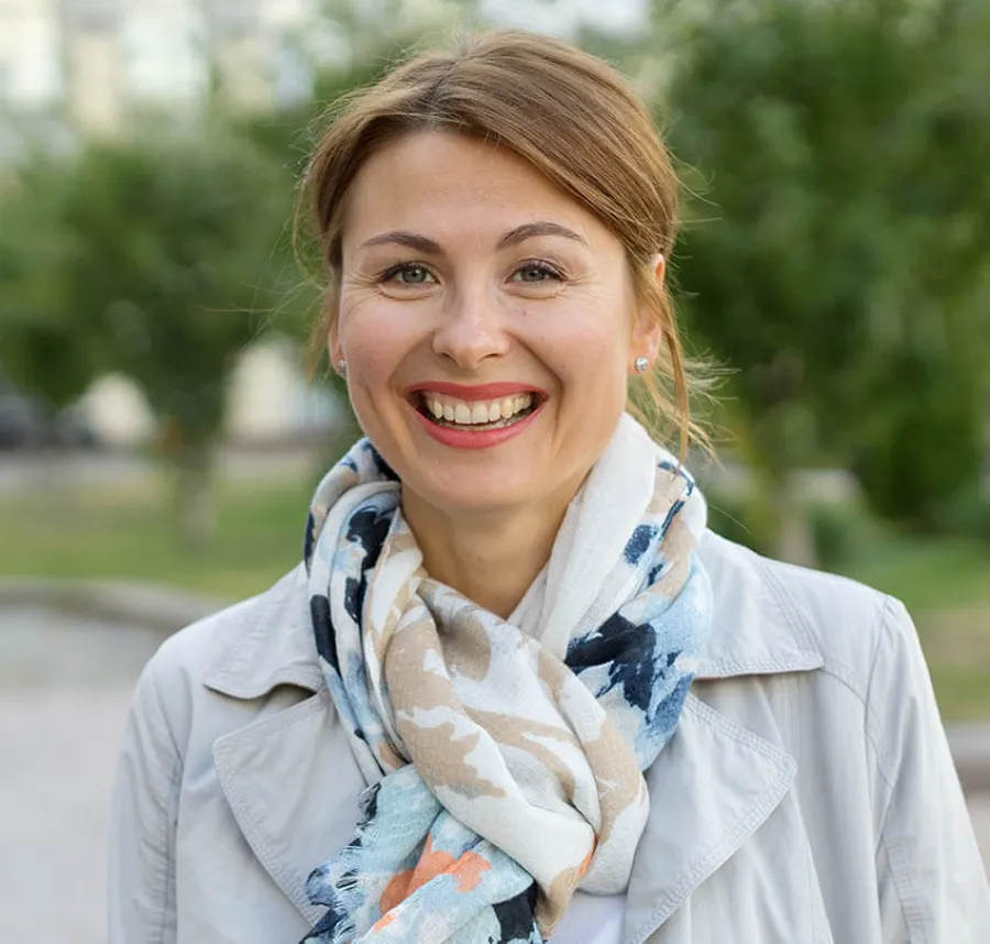 a person smiling for the camera