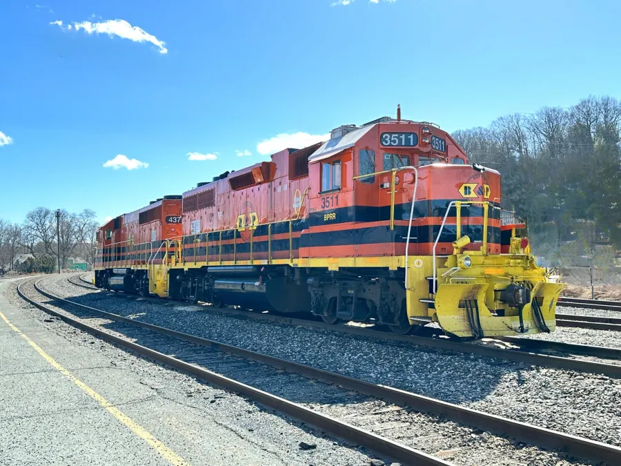 a train on the railway tracks