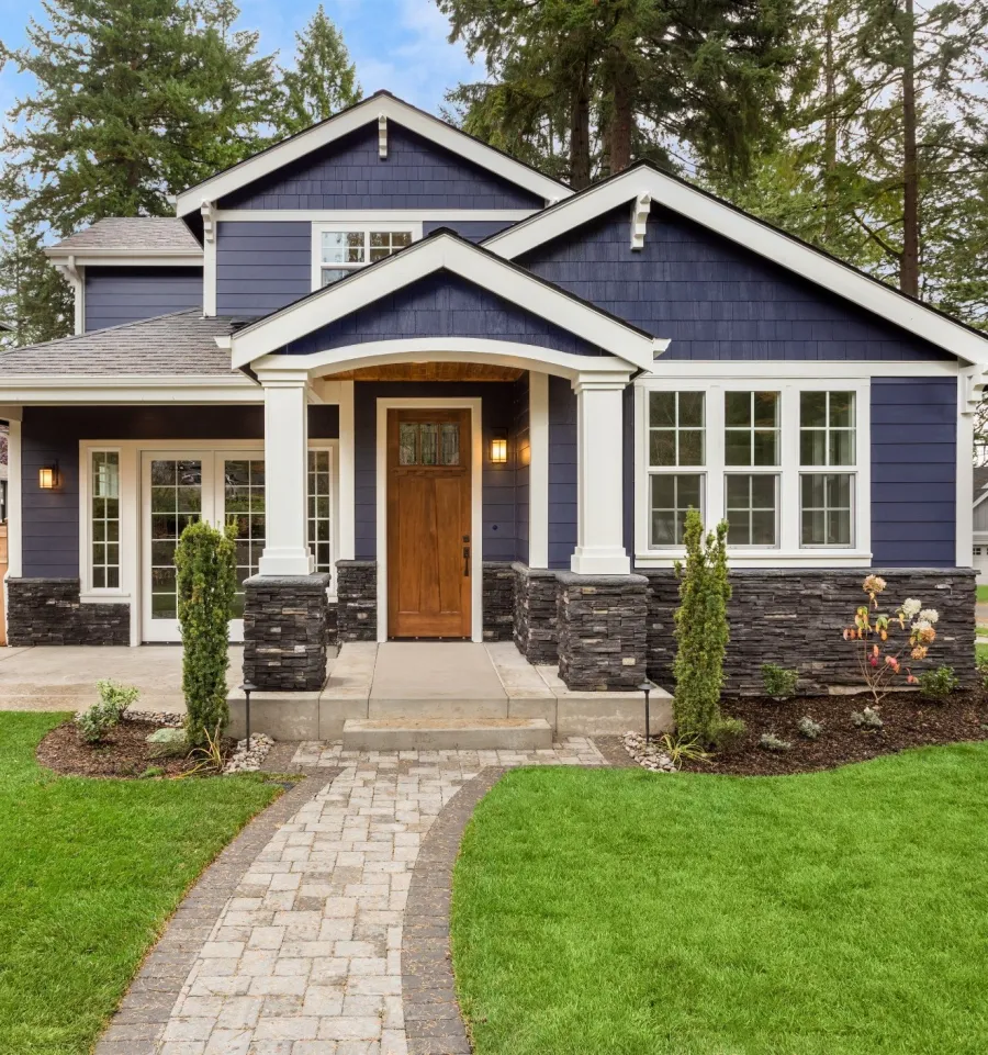 a house with a front yard