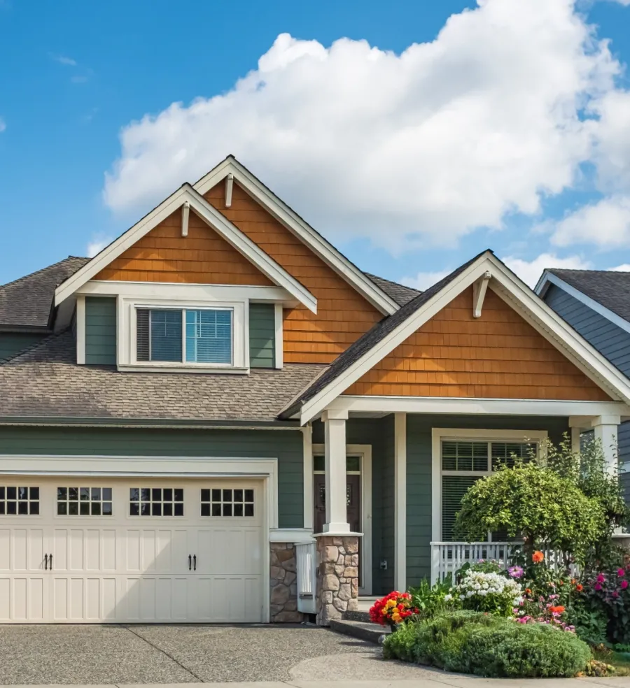 a house with a garage and a garage