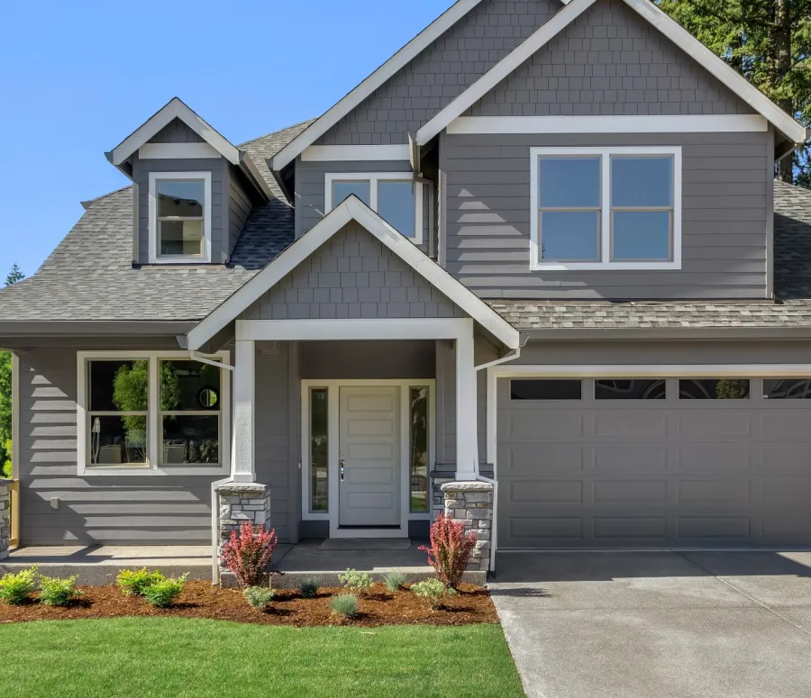 a house with a garage