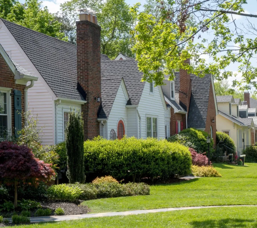 a house with a large front yard