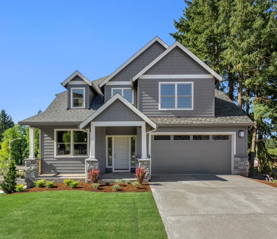 a house with a garage