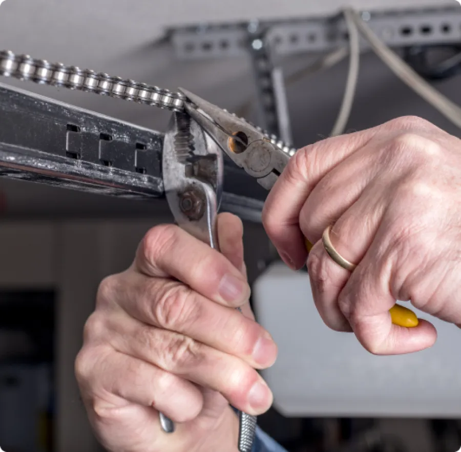 a person holding a tool